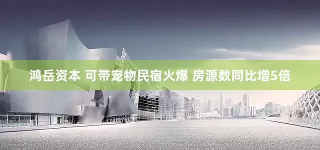 鸿岳资本 可带宠物民宿火爆 房源数同比增5倍